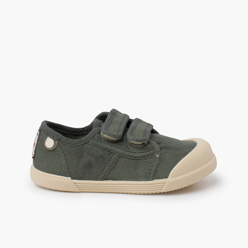Baskets bout barefoot fermeture à scratch Vert mousse