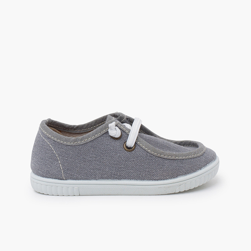 Chaussures bateau wallaby semelle fine lacets élastiques  Gris