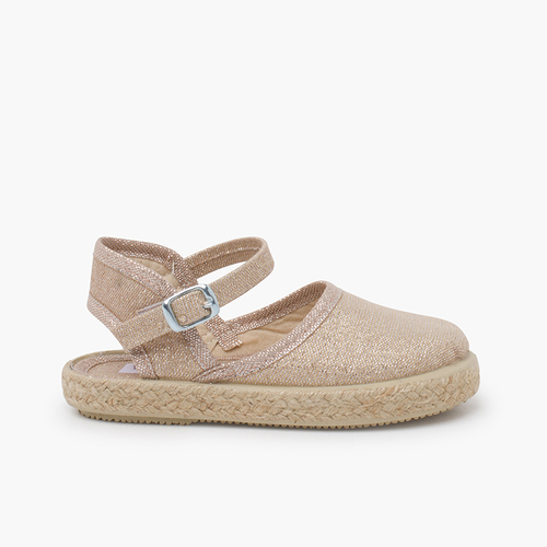 Espadrilles brillantes avec boucle Champagne