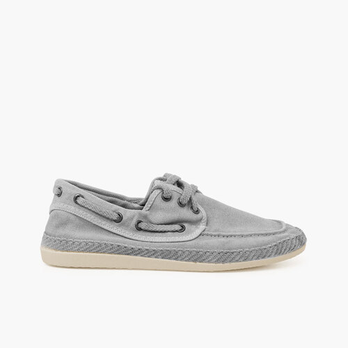 Chaussures bateau casual tailles hautes toile lavée Niebla