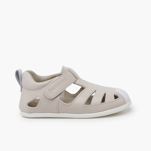 Sandale cuir souple semelle fine Porcelaine