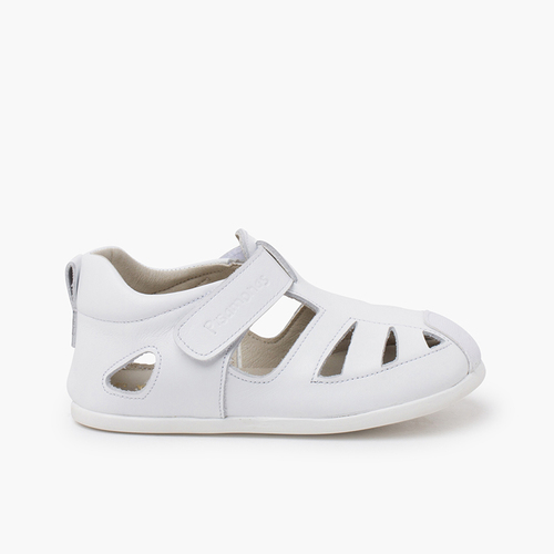 Sandale cuir souple semelle fine Blanc