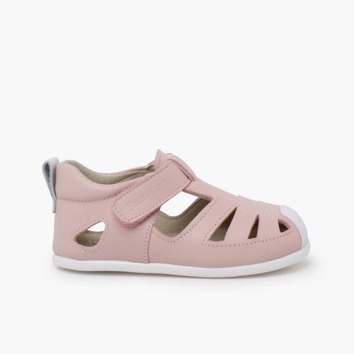 Sandale cuir souple semelle fine Rose