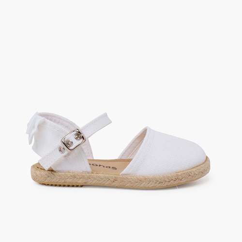 Espadrilles cérémonie nœud arrière en gros-grain Blanc