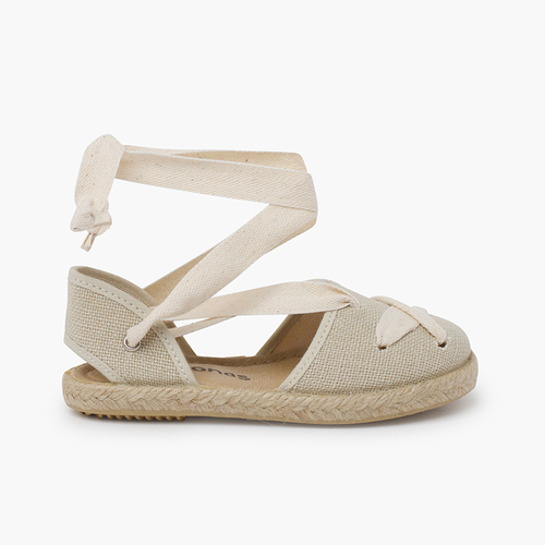 Espadrilles goyesque brides croisées Écru