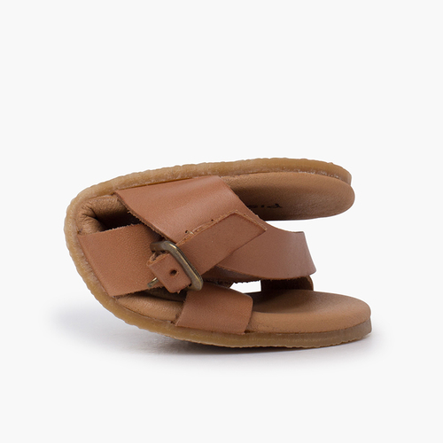 Sandales barefoot brides croisées cuir nappa Sable