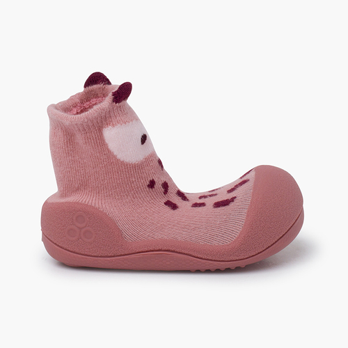 Chaussures bébé bout arrondi Attipas rose renard
