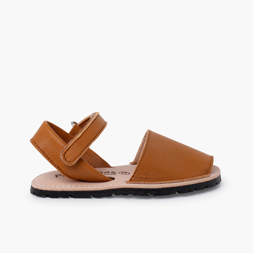 Sandales avarcas souples enfants semelle flexible Couleur Cuir