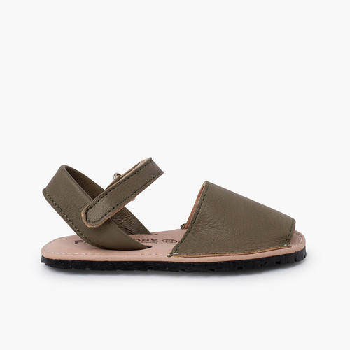 Sandales avarcas souples enfants semelle flexible Olive Vert