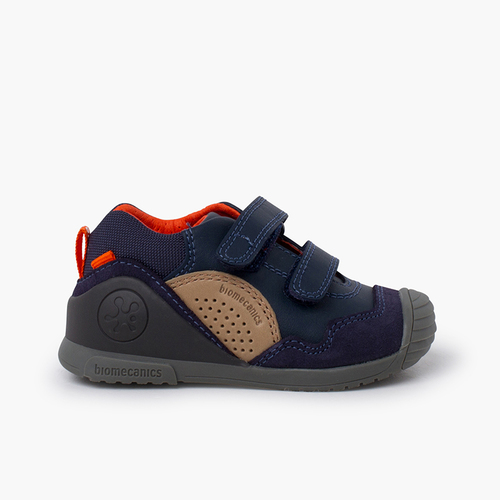 Sneakers Biomecanics cuir et suède Bleu Marine