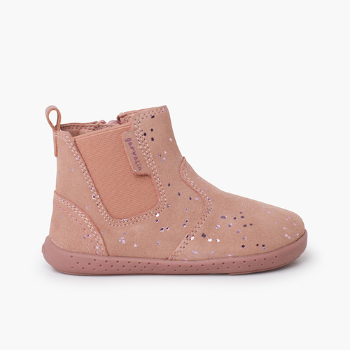 Bottine minimaliste glitter élastique latéral Rose