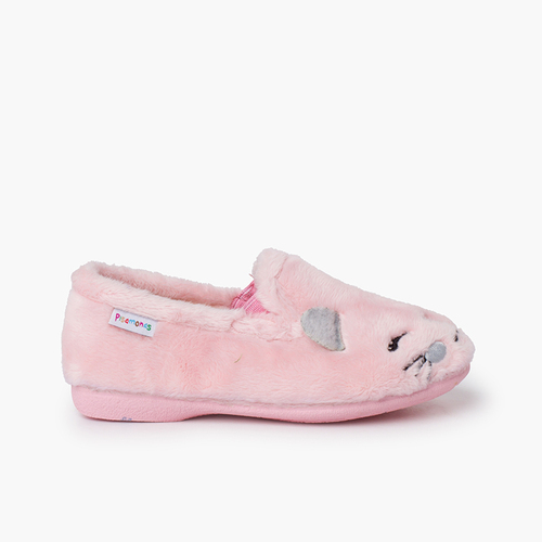 Chaussons fourrure douce chaton Rose