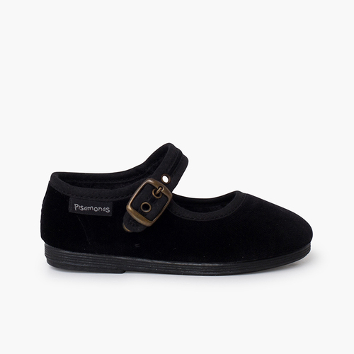 Babies velours boucle dorée vieillie Noir