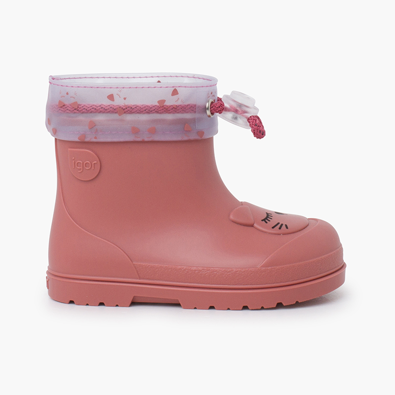 Bottines de pluie ajustables chat barefoot Rose