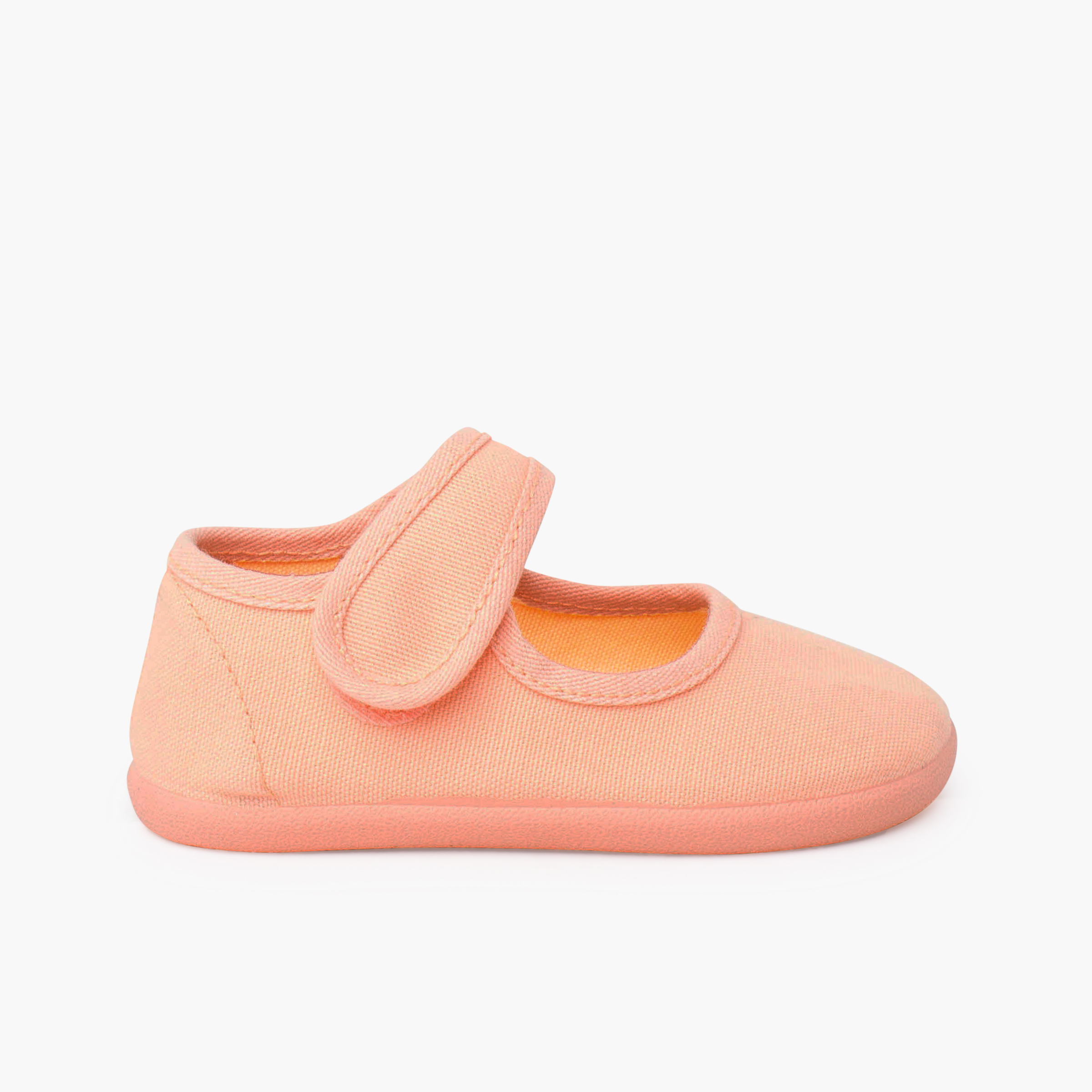 Babies barefoot en toile fermeture large Mandarine