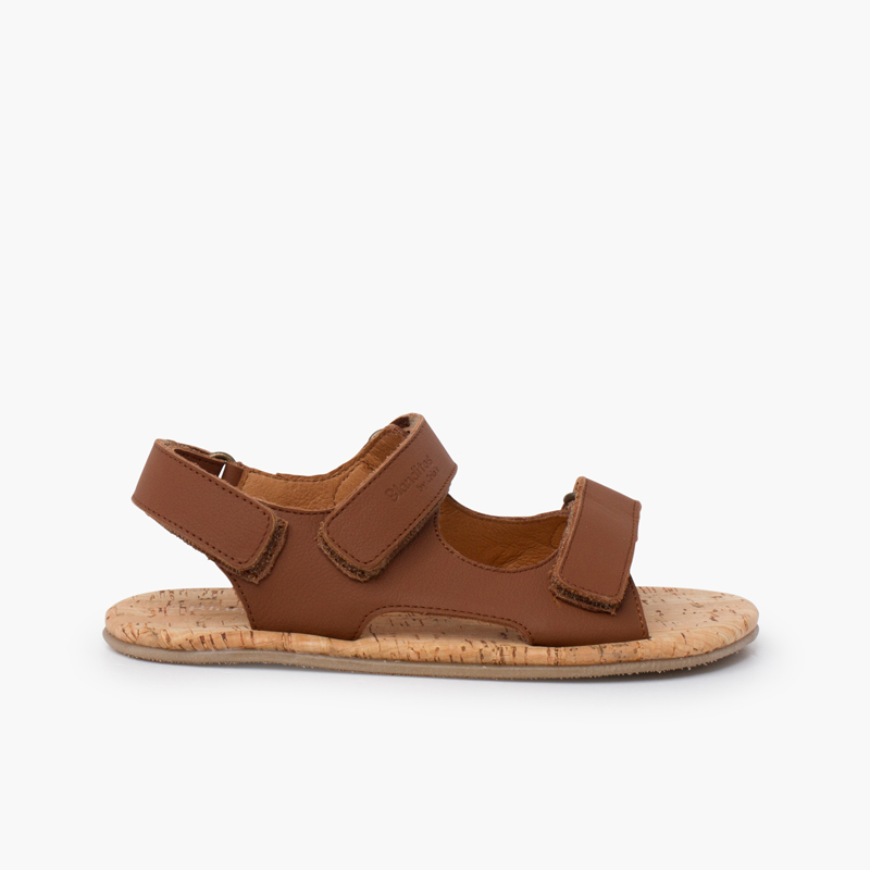 Sandales semelle liège Blanditos tailles grandes Couleur Cuir