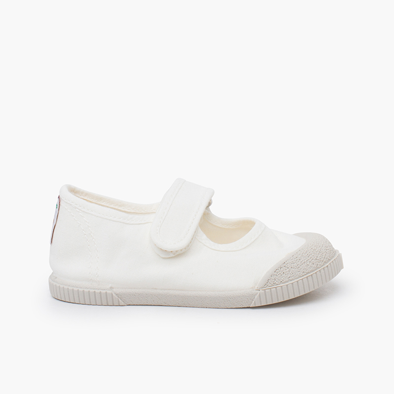 Babies barefoot en toile lavée Blanc