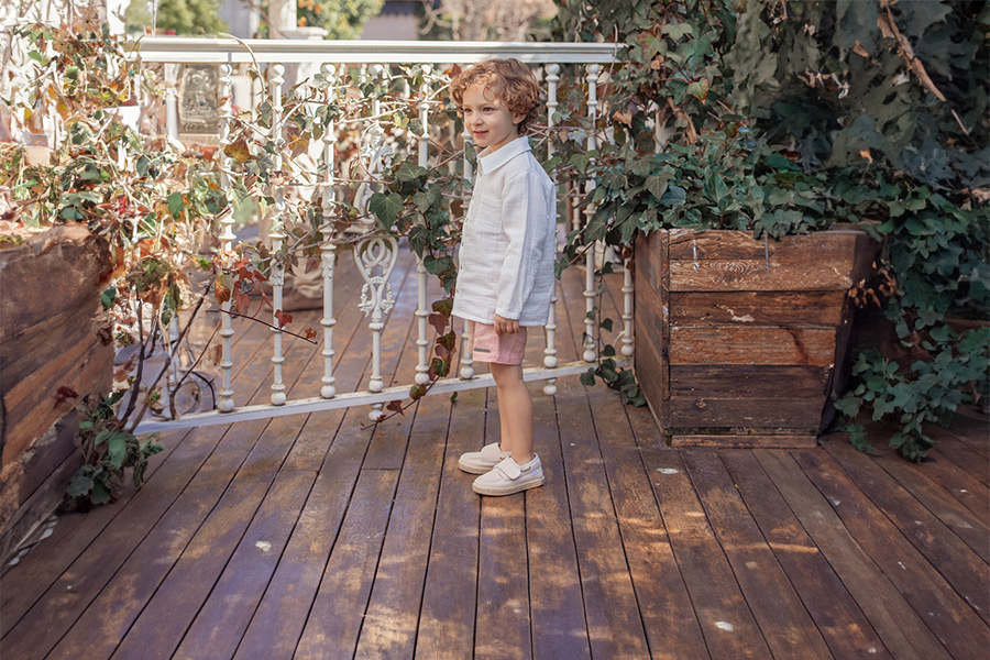 Chaussures bateau toile rustique effet délavé