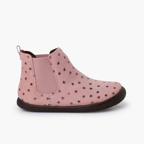 Bottes barefoot élastiques et étoiles Rose