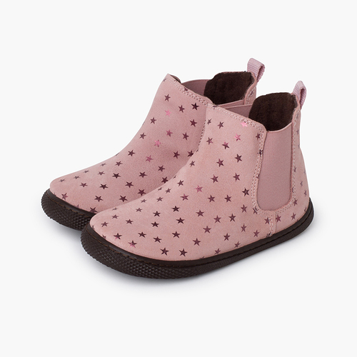 Bottes barefoot élastiques et étoiles Rose