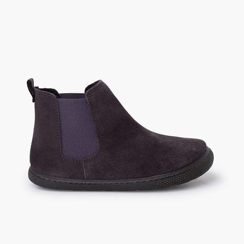 Bottes barefoot cuir suédé style Chelsea Gris