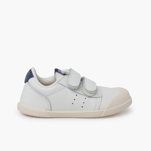 Baskets en cuir tennis barefoot Bleu denim
