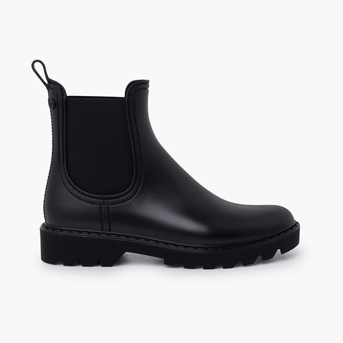 Bottines de pluie élastiques fille et femme Noir