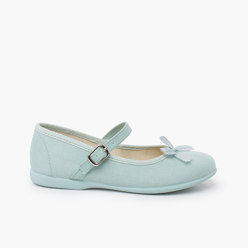 Chaussures babies nœud nacré brillant Menthe