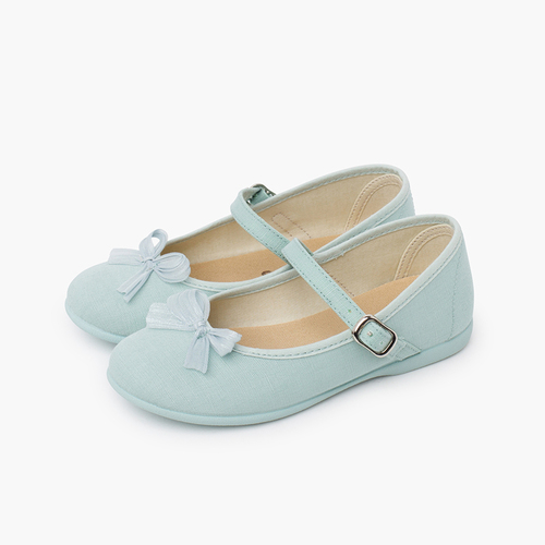 Chaussures babies nœud nacré brillant Menthe