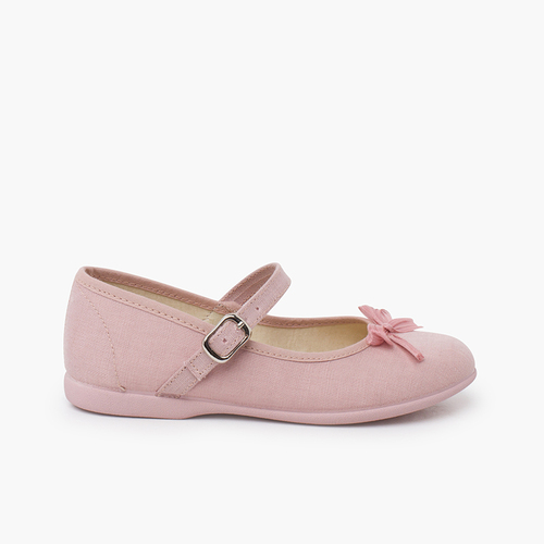 Chaussures babies nœud nacré brillant Rose Claire