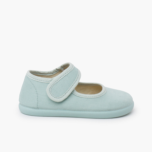 Chaussures babies barefoot lin fin Vert Menthe