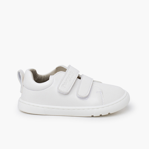 Baskets barefoot colorées double bride à scratch Blanc