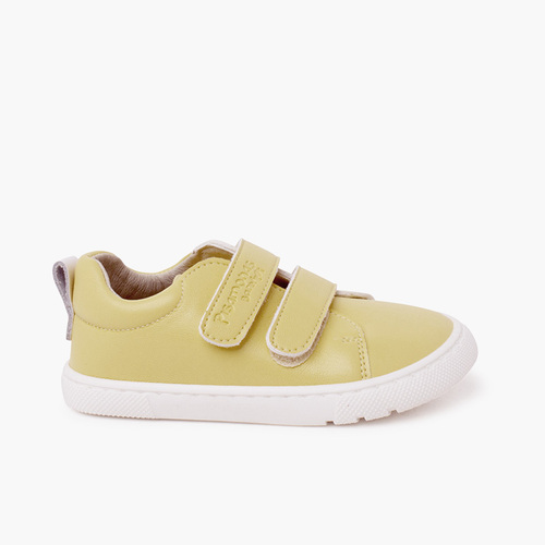 Baskets barefoot colorées double bride à scratch Jaune