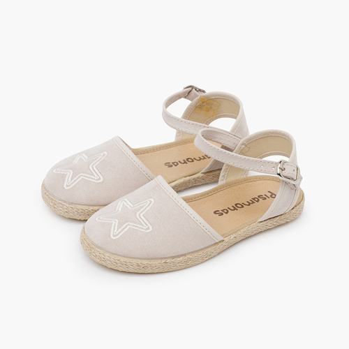 Espadrilles plates étoile brodée Écru