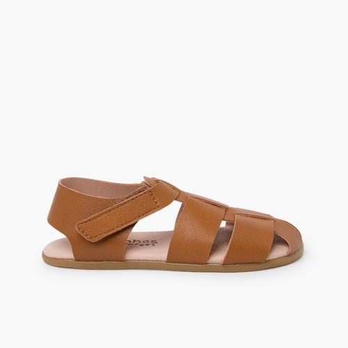 Sandales barefoot brides cuir Couleur Cuir