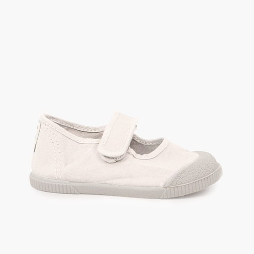 Babies barefoot en toile lavée Blanc
