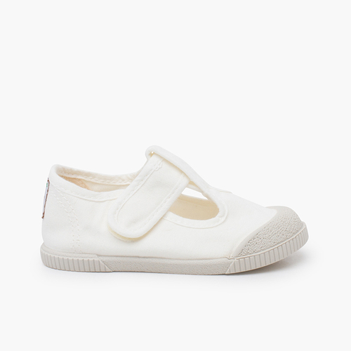 Salomés barefoot en toile lavée Blanc