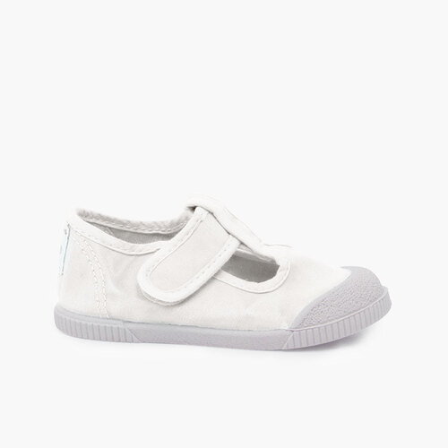Salomés barefoot en toile lavée Blanc