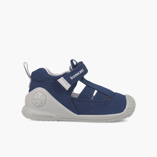 Sandales toile Biomecanics fermeture à scratch Bleu Marine