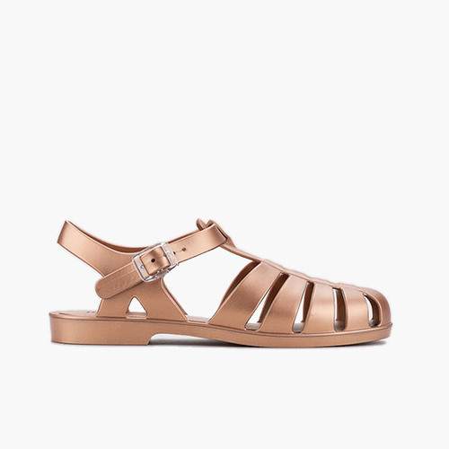 Sandales plastique classiques Biarritz métallisées Bronze