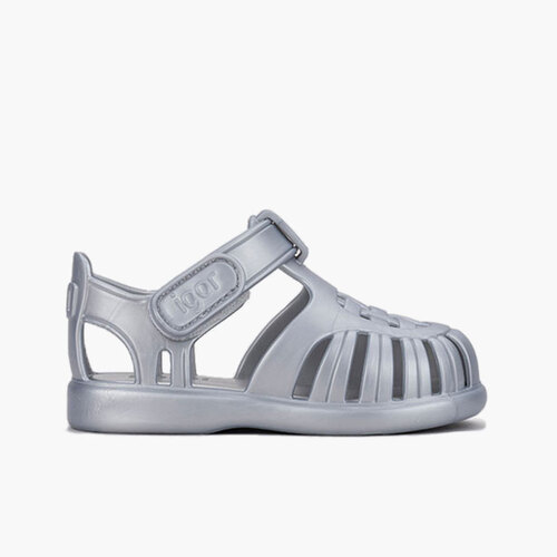 Sandales plastique Tobby métallisées scratch Argent