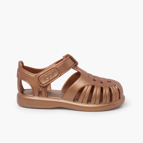 Sandales plastique Tobby métallisées scratch Bronze