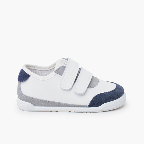 Baskets barefoot combinées Blanc et Bleu Marine
