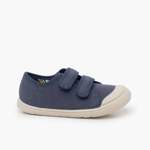 Baskets toile barefoot bout caoutchouc Bleu Marine