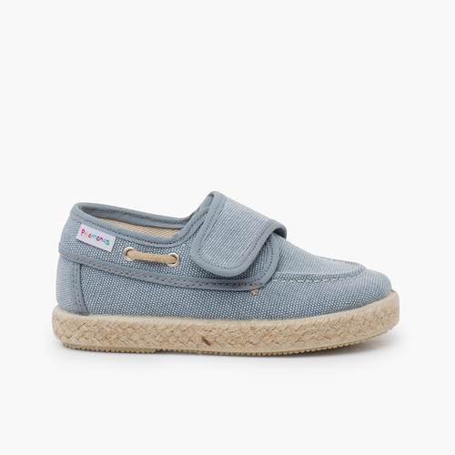 Chaussures bateau toile rustique effet délavé Océan