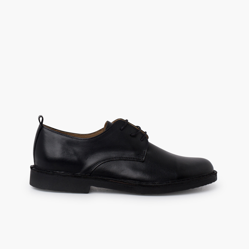 Chaussures garçon derbies cuir lacets Noir