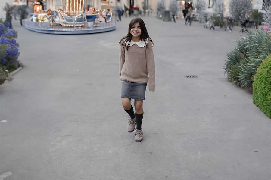 Bottes enfants suède franges bout rond