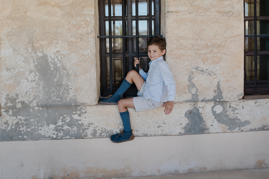 Bottes garçon barefoot lacets talon cuir