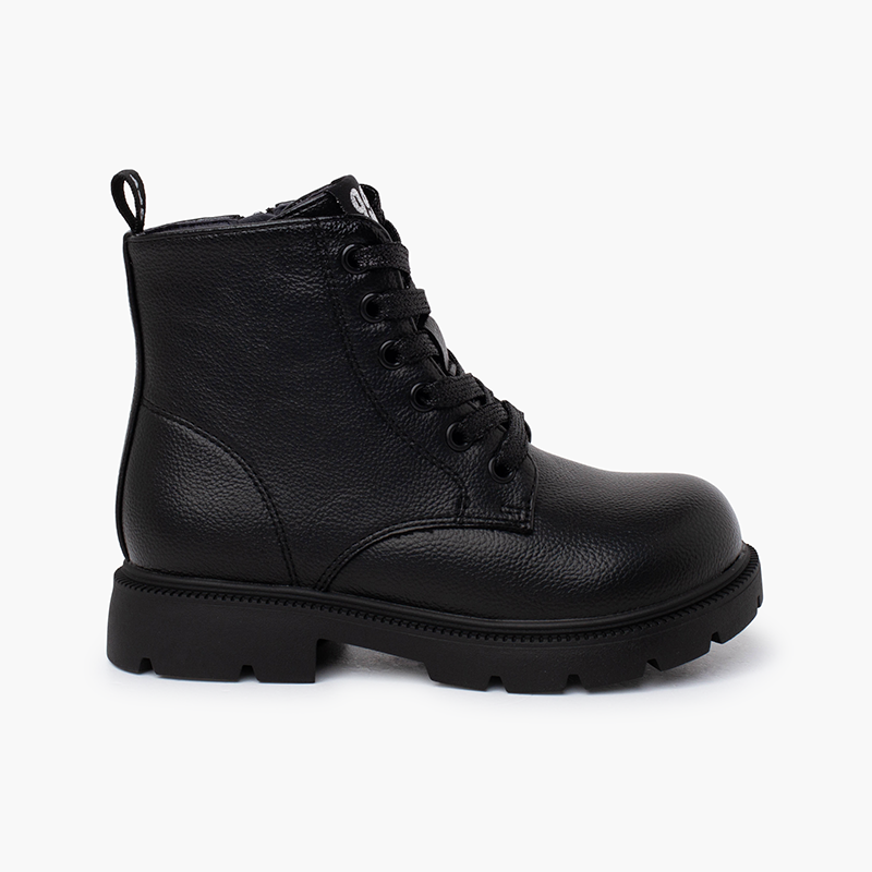 Bottes fille lacets Garvalín style militaire Noir