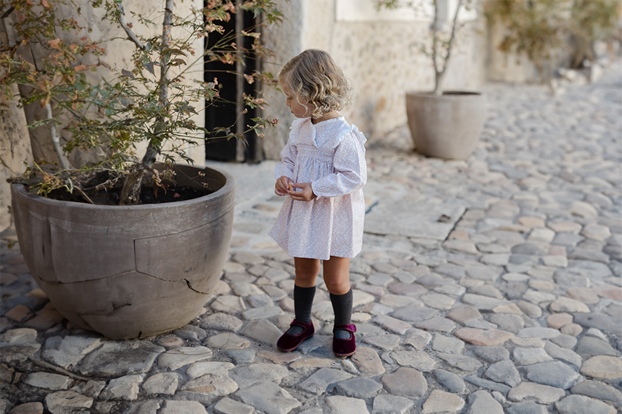 Babies barefoot velours bride scratch